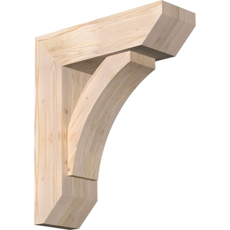 Ekena Millwork Thorton Slat Smooth Bracket w/ Offset Brace, Douglas Fir, 7 1/2"W x 24"D x 28"H BKT0806X24X28THR06SDF